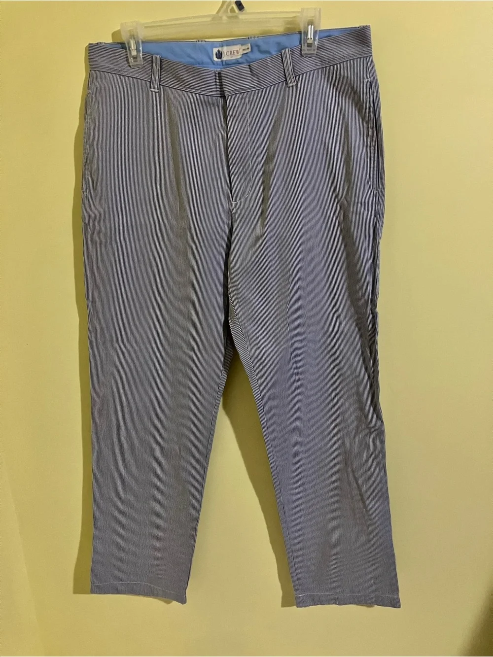 J Crew Vintage Seersucker Pants Trousers Mens 34 X  32 Striped Oarsman JCREW